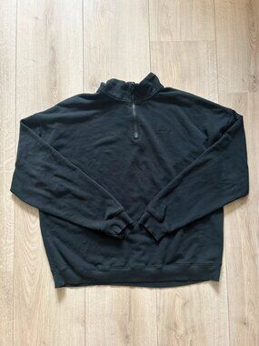 Men's Black Quarter Zip Sweatshirt Size L